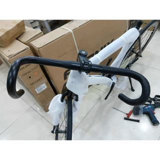 Tay lái ghi đông xe đạp cong sừng trâu Fixed Gear hợp kim nhôm siêu nhẹ 31.8mm/25.4mm