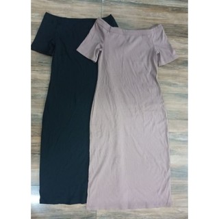 Đầm trễ vai thun gân có bigsize