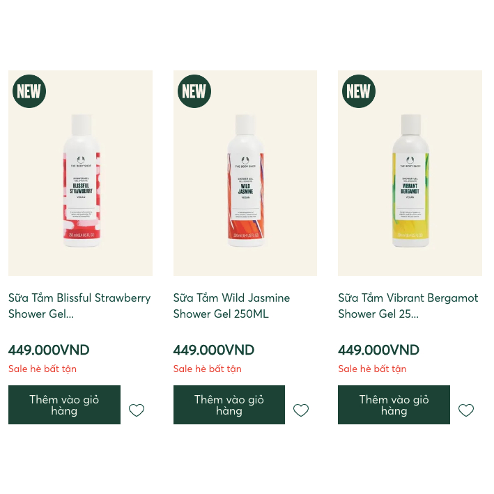 Sữa tắm thơm lâu THE BODY SHOP hương nước hoa phiên bản giới hạn 250mL