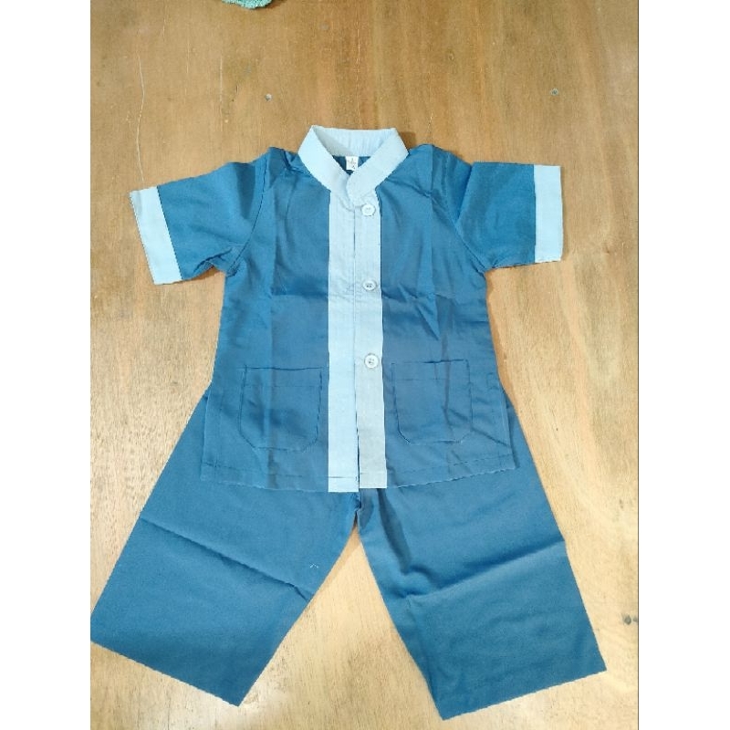Đồ bộ đi chùa bé trai.đồ lam đi chùa cổ trụ size 5-75kg