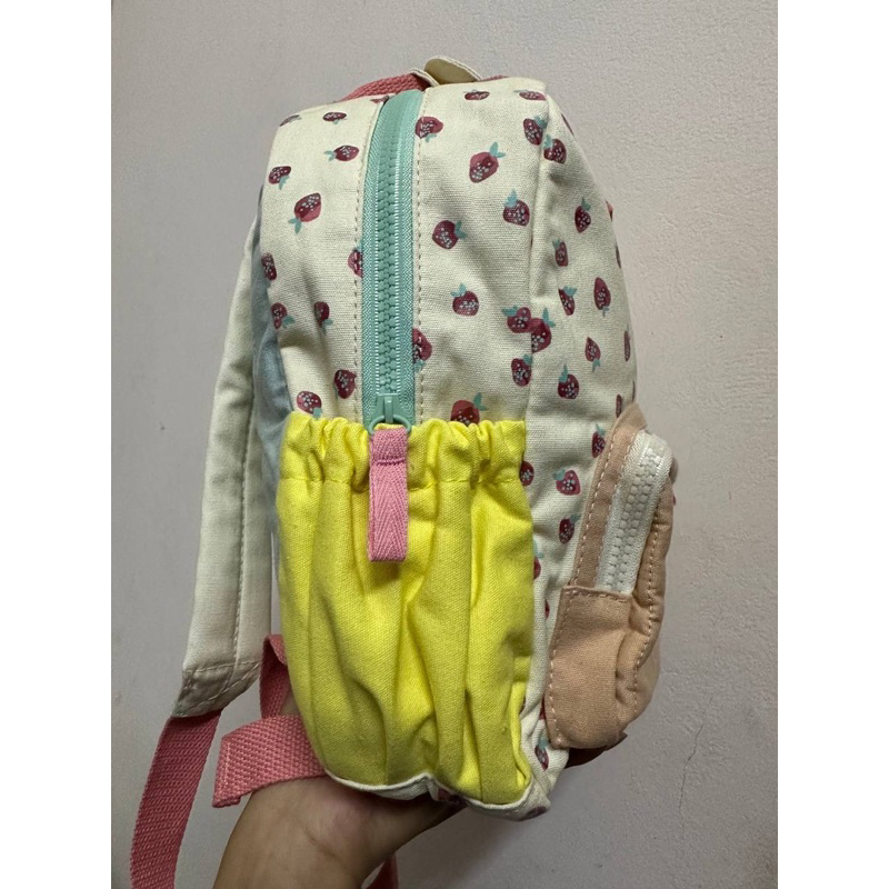 Balo Zara in hình quả dâu chất cotton canvas_Balo cho bé trẻ em đi học mẫu giáo, mầm non, nhà trẻ