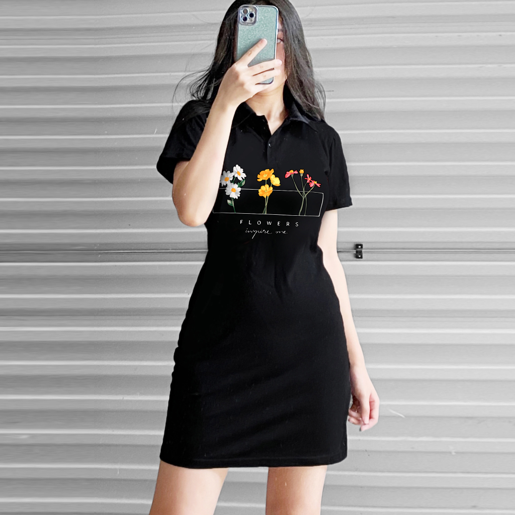 Váy Polo hoạ tiết hoa lá có big size [mã 1444]