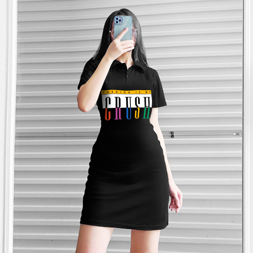 Váy Polo có big size hoạ tiết FASHION IS MY CRUSH