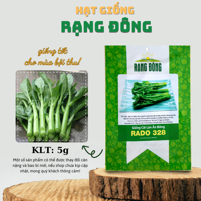 Hạt giống Cải Làn Ăn Bông trồng quanh năm, cây sinh trưởng khỏe, nảy mầm tốt (gói 5 gr) - Hạt giống Rạng Đông