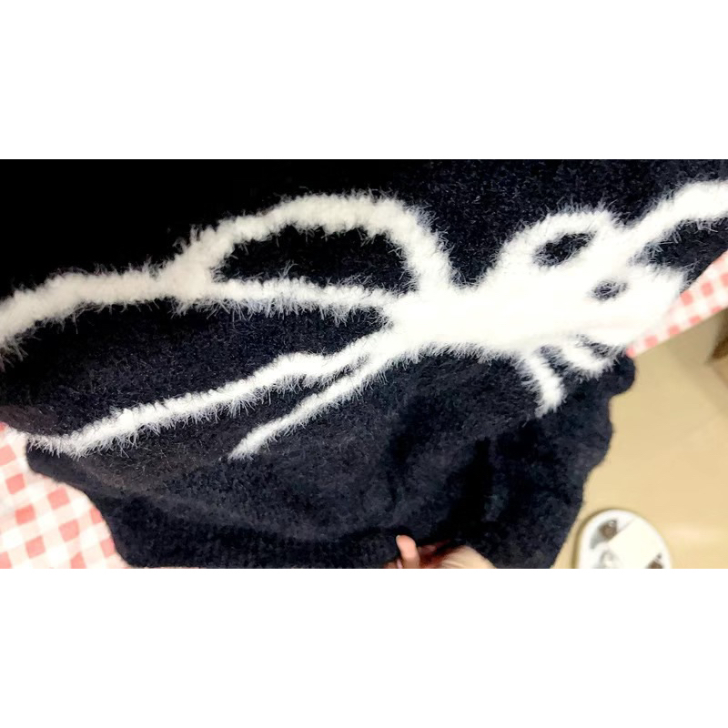 Áo len sweater nhung spider form rộng - áo len nhện phong cách âu mỹ Juwangorder