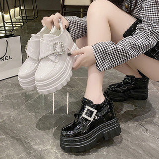 Giày da thời trang độn đế 10cm dáng lười năng động