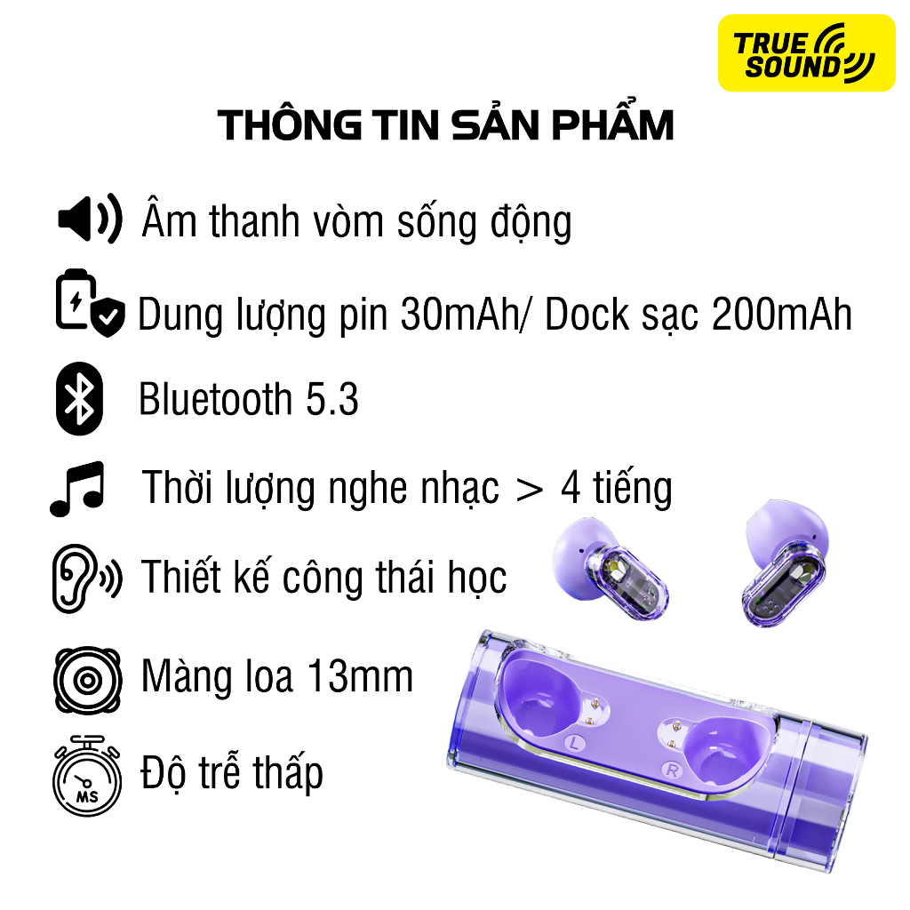 Tai nghe Bluetooth MONSTER XKT13 V5.3. Thiết kế 2023 công thái học, giảm tiếng ồn, chống nước IPX4.
