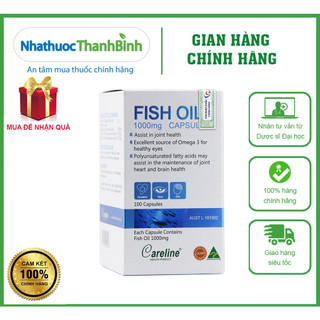 Dầu cá hồi careline fish oil 1000mg bổ sung dha, epa