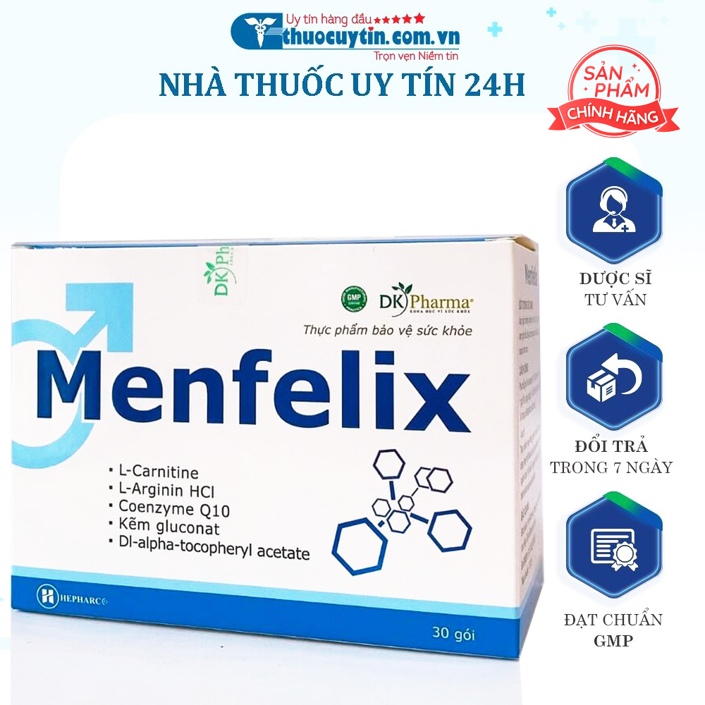 Menfelix - tăng thụ thai, tăng chất lượng tinh trùng yếu và số lượng, hỗ trợ vô sinh hiếm muộn