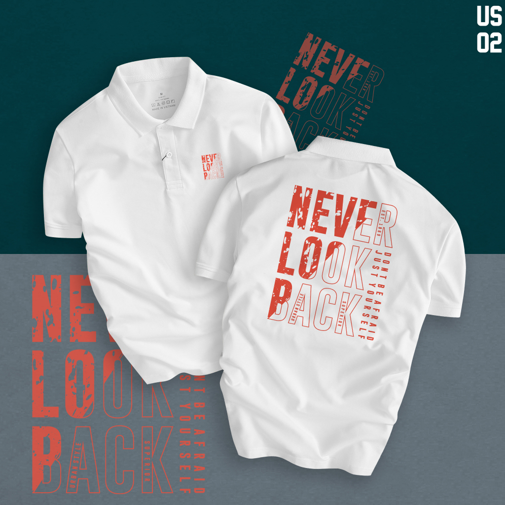 Áo Polo Nam NEVER LOOK BACK Chất CVC cá sấu cao cấp, Chuẩn Form Sang Trọng, Trẻ Trung