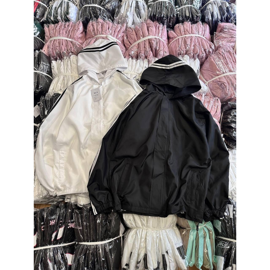 Áo gió nữ, áo khoá gió có mũ viền 2 sọc cho bạn nữ xinh đẹp - Xmax Fashion