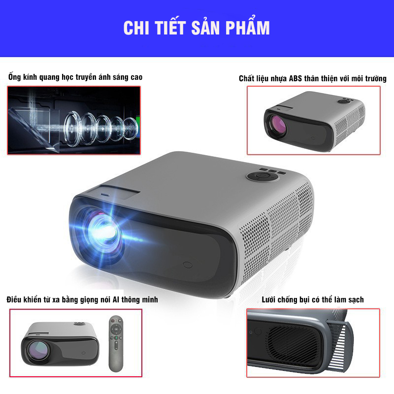 Máy Chiếu 4K Android KAW XS1 Chiếu Siêu Nét, Xem Phim Giải Trí, Dạy Học, Văn Phòng, Đa Năng - BẢO HÀNH 12 THÁNG