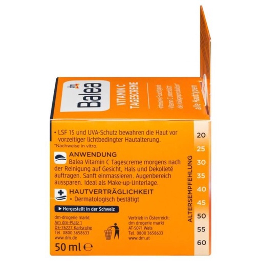 ⭐⭐⭐⭐⭐✨Kem Dưỡng Da Balea Vitamin C Giúp Da Trắng Sáng, Đều Màu, 50ml Bảo Vệ Da Và Tăng Sản Sinh Collagen✨✨✨✨v