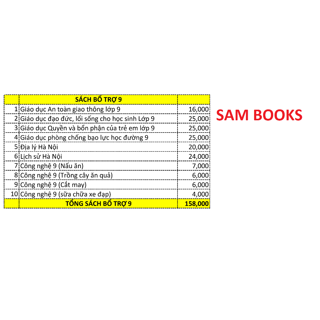 SGK 9  tặng bút chì ROCO 2B 5k