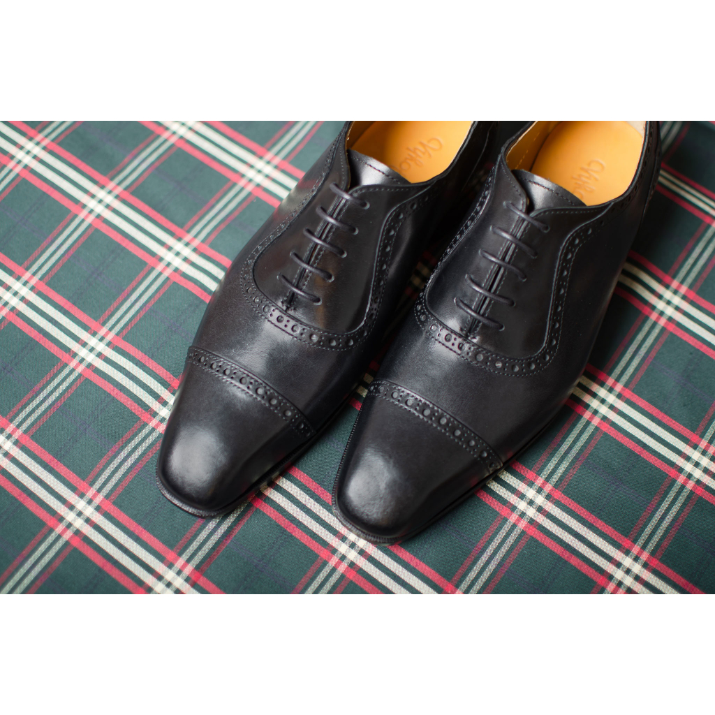 Giày Da Nam Buộc Dây Kiểu Dáng Oxford Chất Liệu Da Bê Cao Cấp Nhập Khẩu
