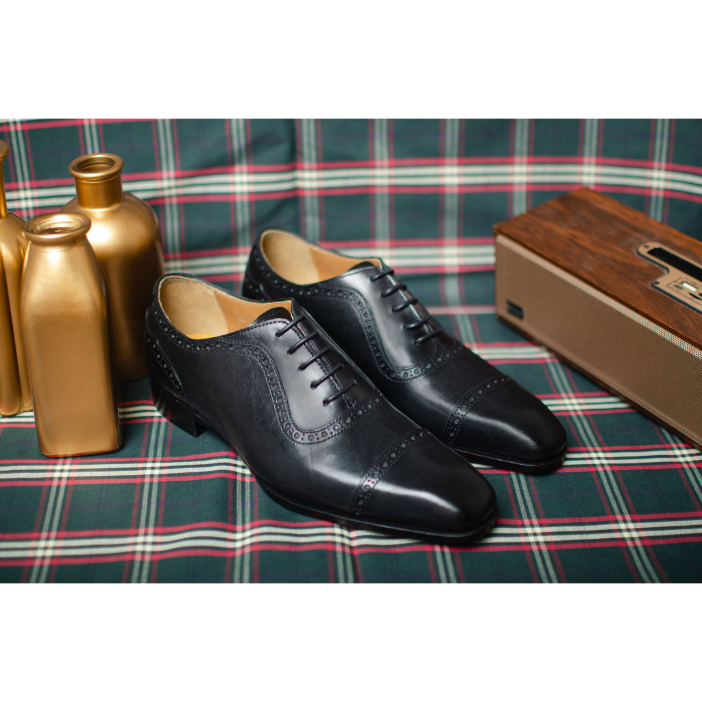 Giày Da Nam Buộc Dây Kiểu Dáng Oxford Chất Liệu Da Bê Cao Cấp Nhập Khẩu