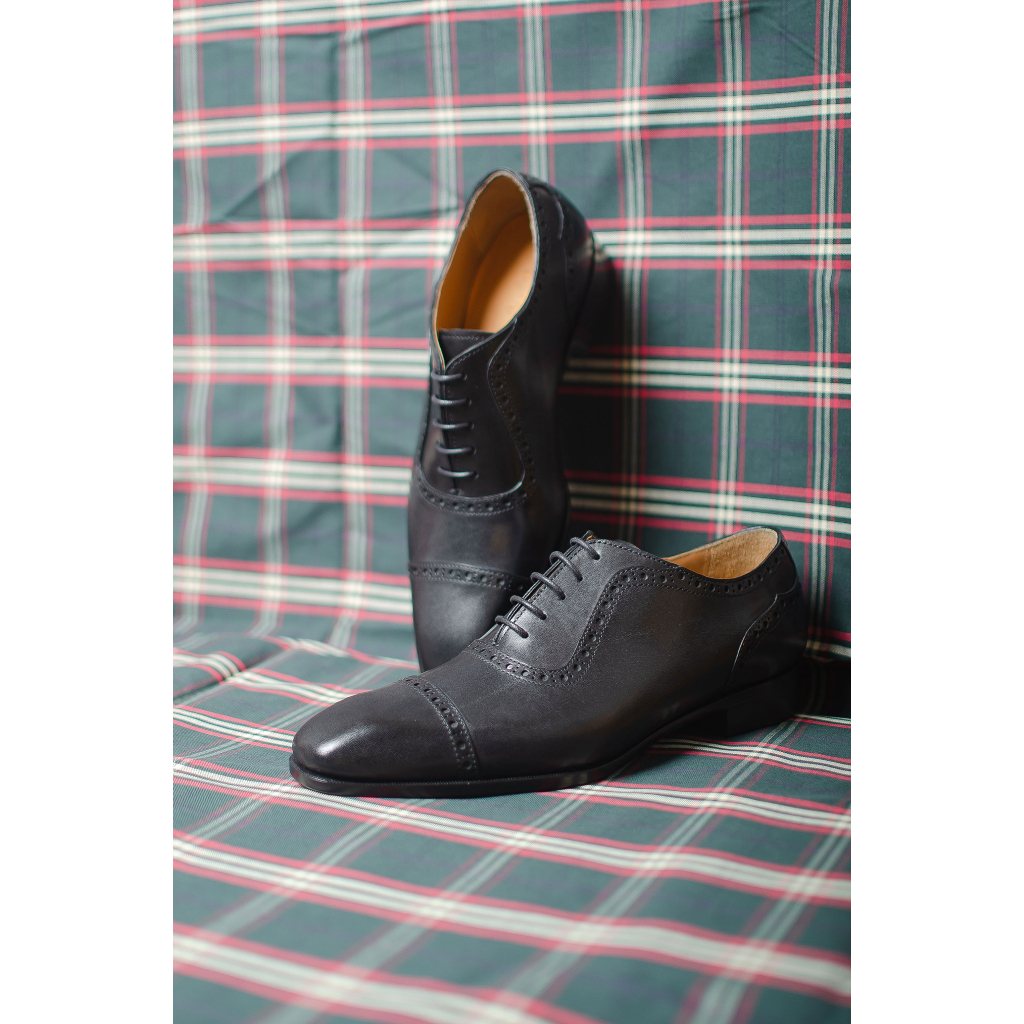 Giày Da Nam Buộc Dây Kiểu Dáng Oxford Chất Liệu Da Bê Cao Cấp Nhập Khẩu