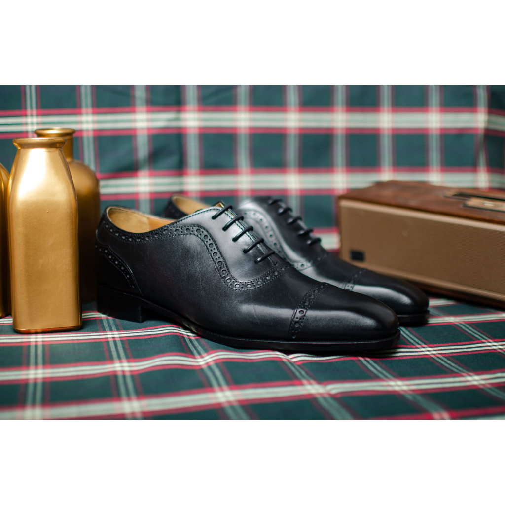 Giày Da Nam Buộc Dây Kiểu Dáng Oxford Chất Liệu Da Bê Cao Cấp Nhập Khẩu