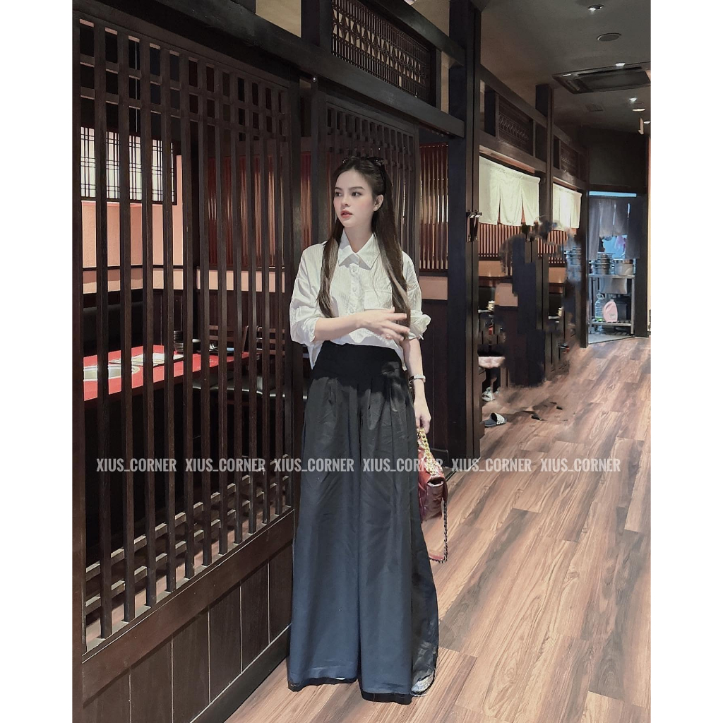 Quần Ống Rộng Dáng Suôn Phong Cách Công Sở Korea hàng cao cấp