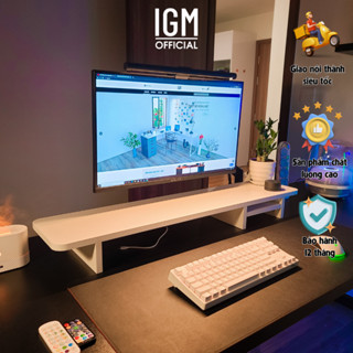 Kệ để màn hình máy tính igm 2 tầng chất liệu gỗ mdf phủ melamine cao cấp