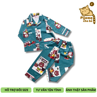Pijama cho bé vải Thô 100% cotton mềm mịn hút mồ hôi thoáng mát  - Nhiều mẫu hình thú size 10-45kg
