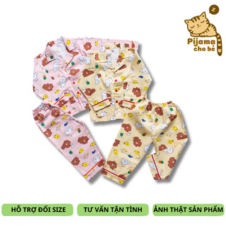 Bộ ngủ dài tay Pijama Cho Bé vải Thô cotton mịn đẹp hút mồ hôi - Nhiều mẫu chọn lựa 10-20kg  cho bé 1-5 tuổi