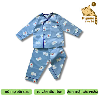 Pijama cho bé vải cotton hút mồ hôi - Nhiều mẫu phối viền size 10-45kg