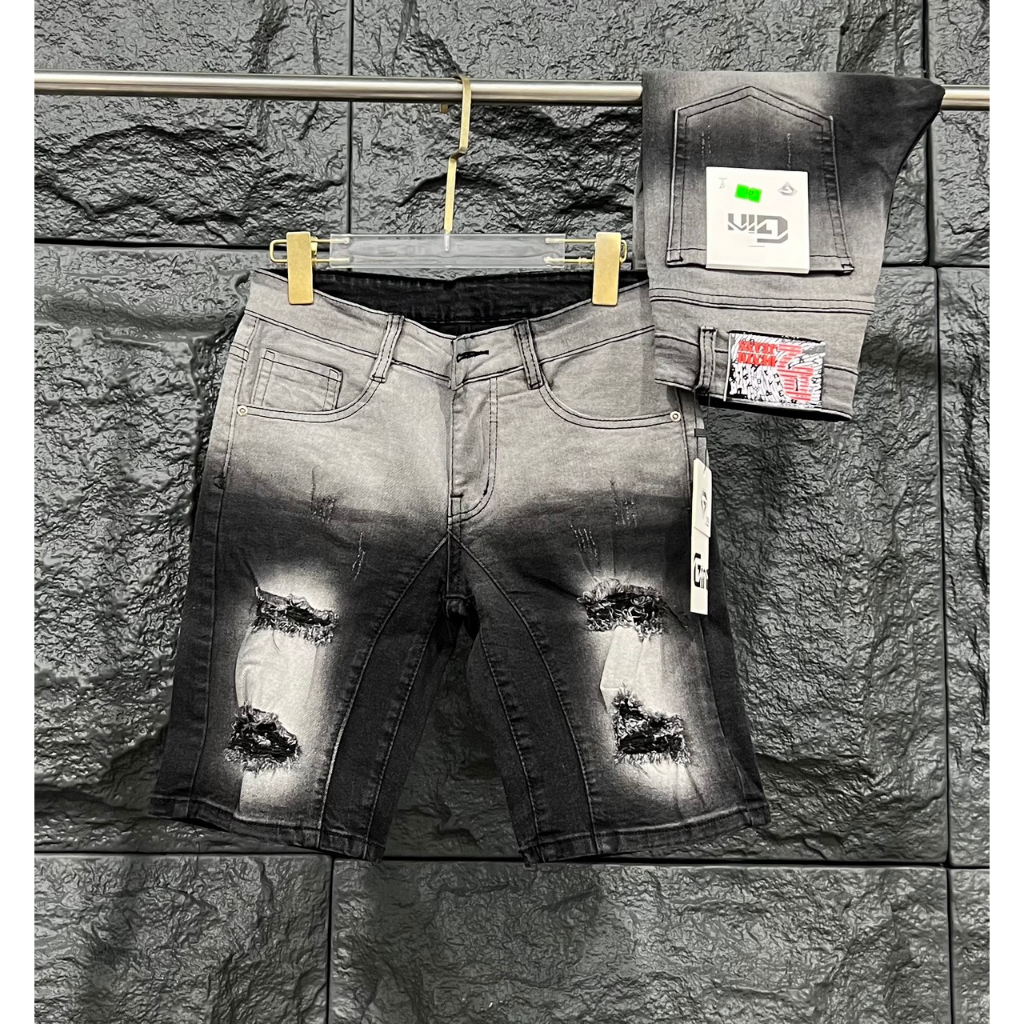 Quần short jean nam vải denim rách form nhẹ phối loang rất đẹp mẫu mới cao cấp PVT FASHION