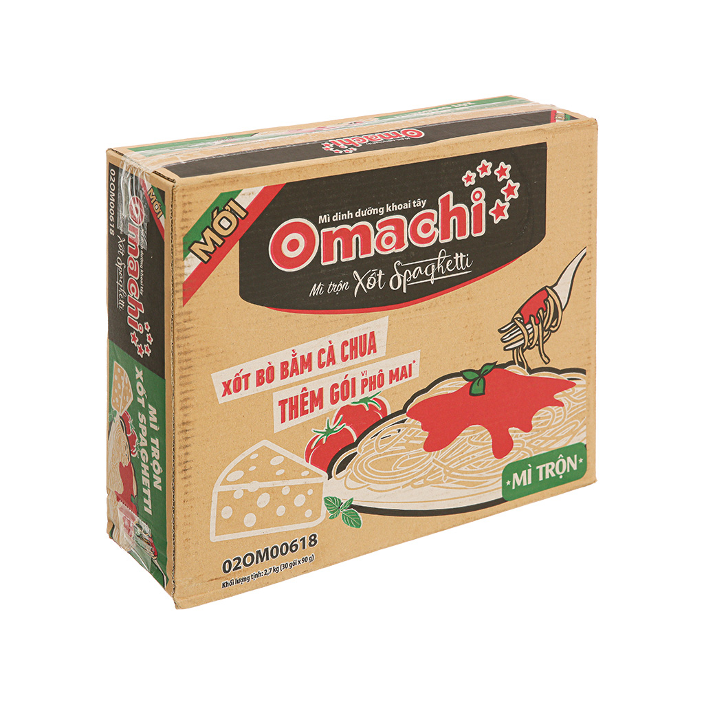 Thùng 30 gói mì trộn Omachi xốt Spaghetti 90g/ Thùng 30 gói mì khoai tây Omachi sườn hầm ngũ quả 80g/ xốt bò hầm