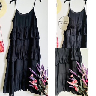 {2hand}{Đầm} Đầm Xô 2 Dây Maxi Tầng