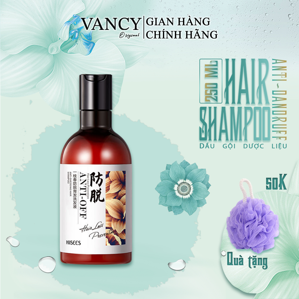 Dầu Gội Ngăn Rụng Tóc Từ Dược Liệu Cao Cấp Dung Tích 250Ml Giúp Tóc Chắc Khỏe, Óng Mượt Suốt Ngày Dài, Vancy