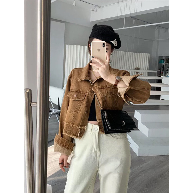 ÁO KHOÁC JEANS NÂU TÂY