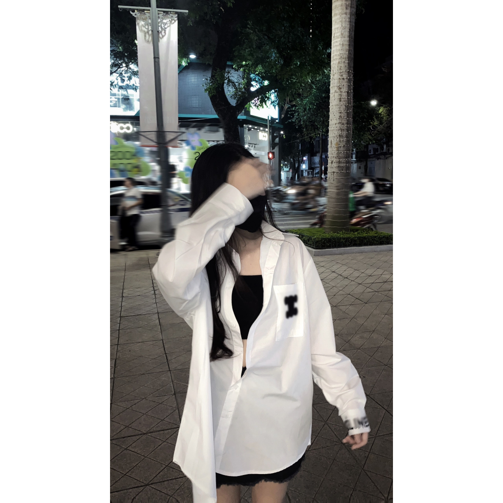 Áo sơ mi ce.lin kẻ dài tay form rộng unisex hàng Quảng Châu Cao Cấp l1