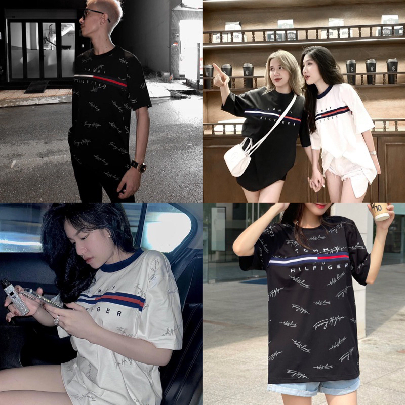 Áo Thun Tommy Chữ Ký  Nam Nữ Hilfiger Essential Flag Logo T-Shirt, Áo thun Cotton Hàng Chất Lượng Cao MimiShop