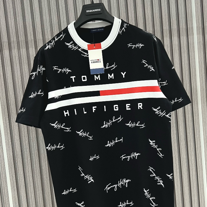 Áo Thun Tommy Chữ Ký  Nam Nữ Hilfiger Essential Flag Logo T-Shirt, Áo thun Cotton Hàng Chất Lượng Cao MimiShop