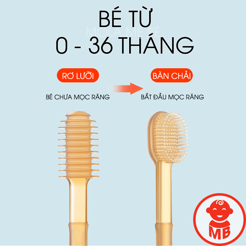 Sét rơ lưỡi bàn chải silicon cho bé từ 0-36 tháng