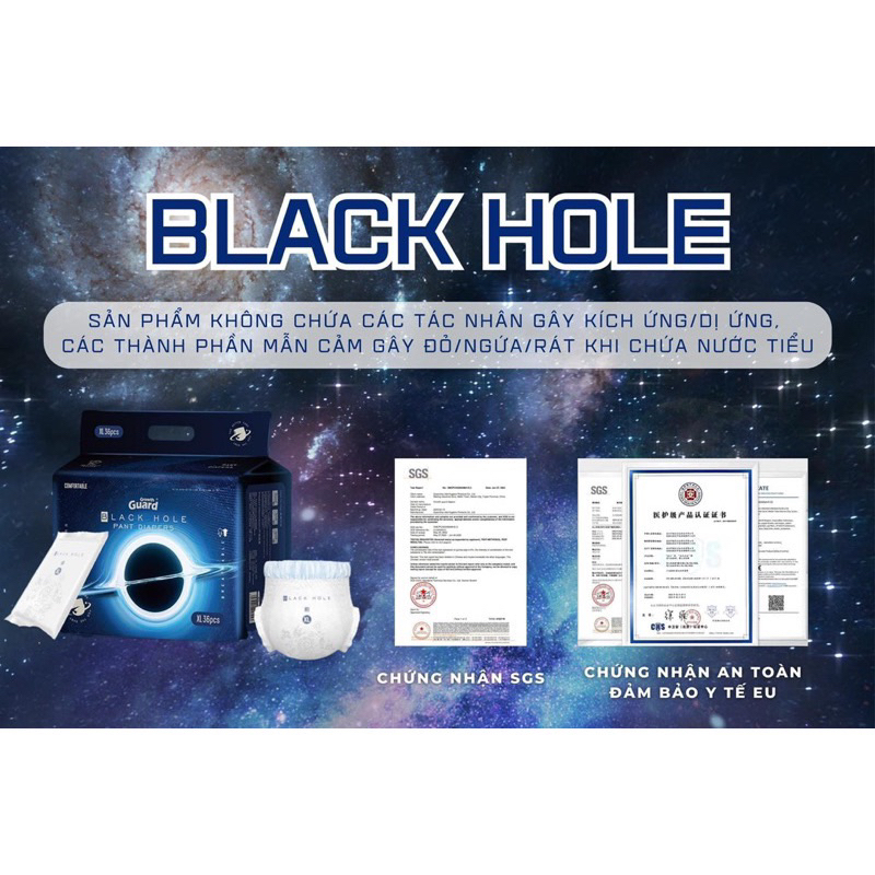 (Tách bịch) Miếng thử bỉm Black Hole nội địa Trung cao cấp Dán/Quần NB1/S1/M1/L1/M1/L1/XL1/XXL1/XXXL1