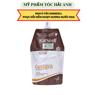 Kem ủ tóc KARSEELL Maca Power Collagen 500ml Phục hồi hư tổn Hấp ủ tóc thẳng mượt bổ xung collagen 500ML