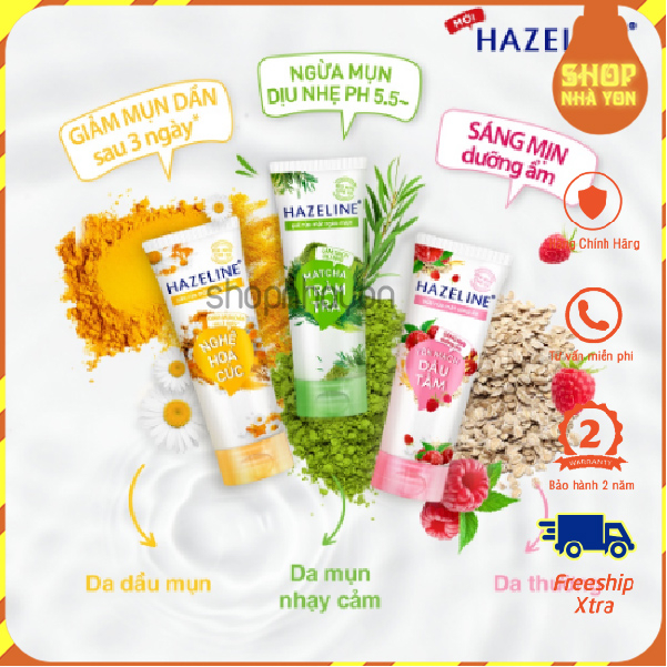 Sữa Rữa Mặt Hazeline 50g Matcha & Lựu đỏ