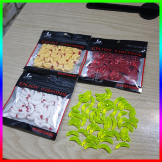 Combo 10 mồi giun giả mềm 2cm/0.5g chuyên dùng cho câu cá