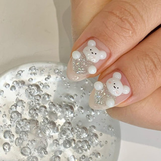Mẫu nailbox thiết kế - móng úp gel nổi blink tím pastel