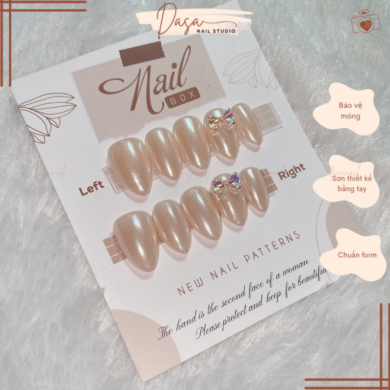 MÓNG TAY GIẢ thiết kế nailbox GIÁ RẺ mẫu có sẵn design đơn giản lấp lánh STG89 ( HÀNG CÓ SẴN)