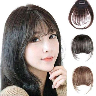 Tóc Mái thưa giả Có Mai, Có Kẹp Màu Nâu Nhạt