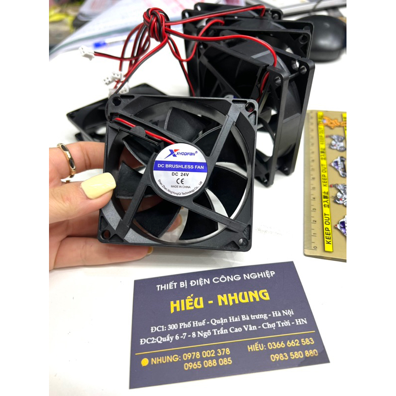 Quạt tản nhiệt, quạt thông gió 8x8 9x9cm 24v loại tốt
