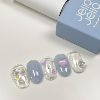 Mẫu nailbox thiết kế - móng úp caro xanh gel nổi.