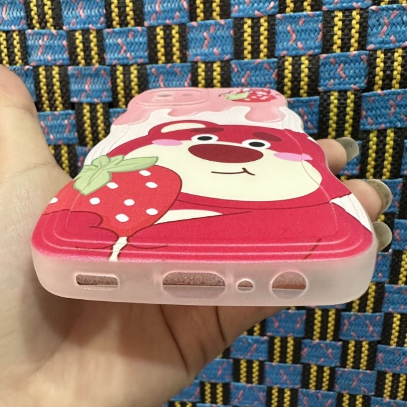 Case ốp lưng Samsung A03 dẻo gấu dâu lotso siêu dễ thương viền lượn sóng bảo vệ camera