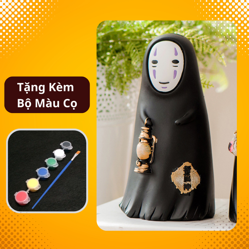 Tượng thạch cao tô màu Vô Diện Cầm Đèn- Đồ chơi tô màu cho bé tặng kèm cọ và màu vẽ acrylic