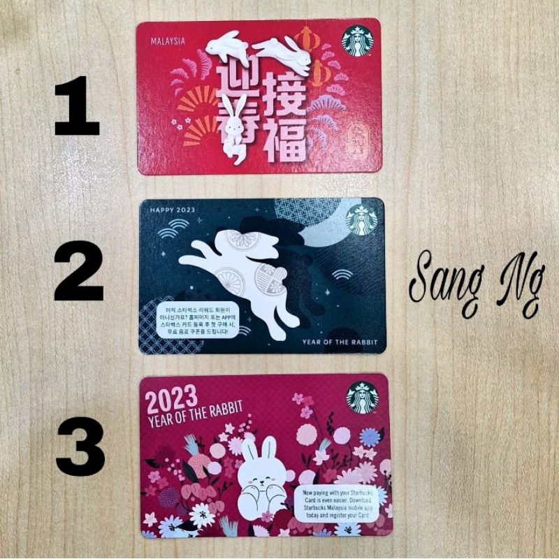 Thẻ card giấy Starbucks sưu tầm năm mới con thỏ 2023