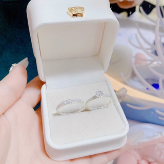 Nhẫn đôi bạc nam nữ kèm hộp cao cấp chất liệu bạc ta - Lily Silver