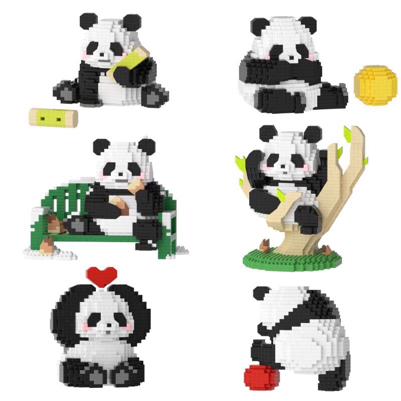 XẾP HÌNH BANDA PANDA gấu trúc cỡ nhỡ size nhỡ đồ chơi xếp hình nano 3d cho bé chuẩn mẫu PANDA